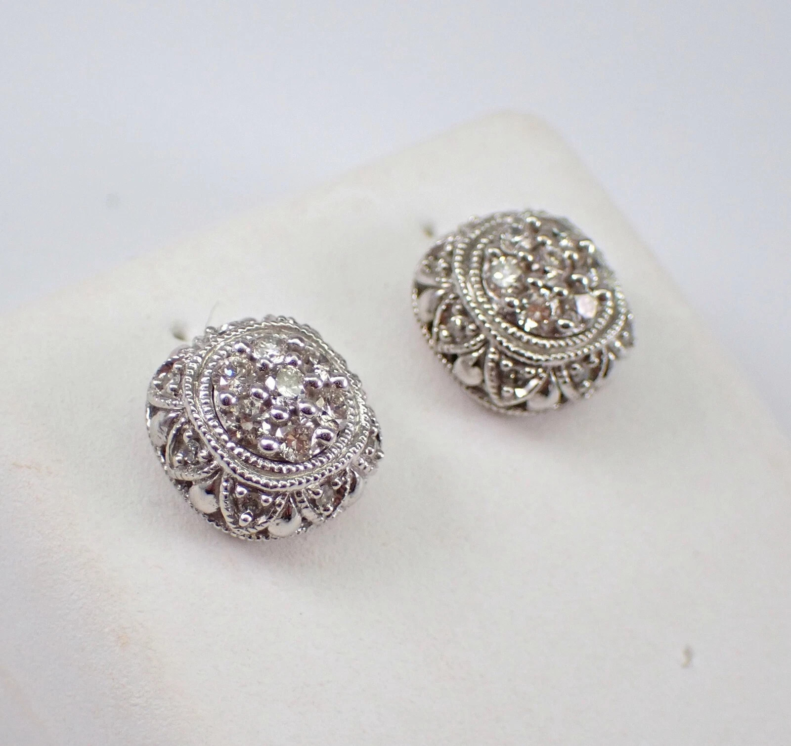2Ct Round Simulated Diamond Unique Square Stud Earrings 14K White Gold Plated