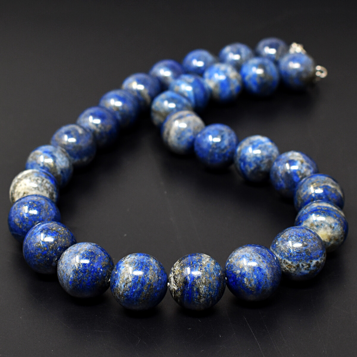 1372 Cts Earth Mined Blue Lapis Lazuli Round Shape Beads Necklace JK 07E297