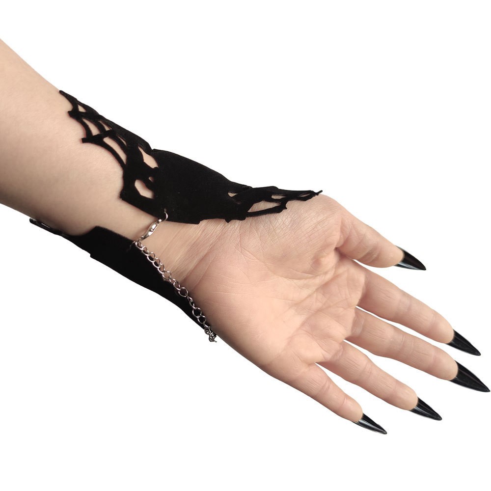 Halloween Spider Web Finger Bracelet Gothic Dark Style Party Costume Accessory