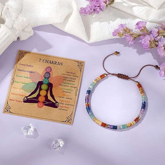 Natural Crystal Stone Bracelet Gemstone Beaded Dainty Handmade Healing Bracelet