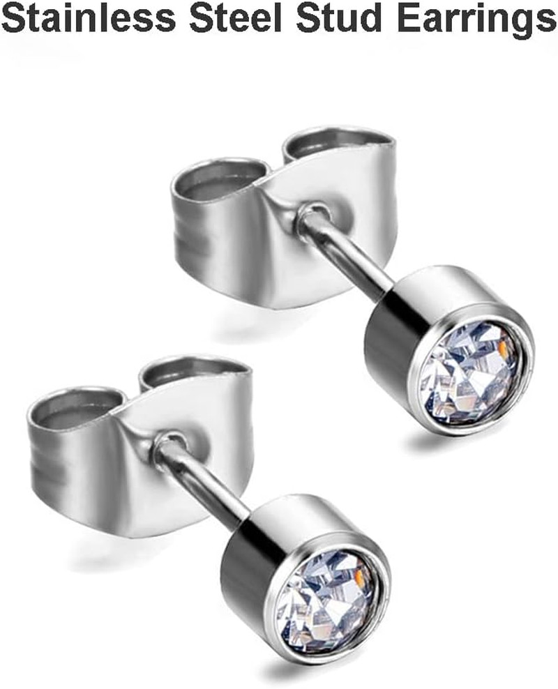 20 Pairs 4MM Ear Piercing Stud Earrings Surgical Steel Piercing Studs Earnings f