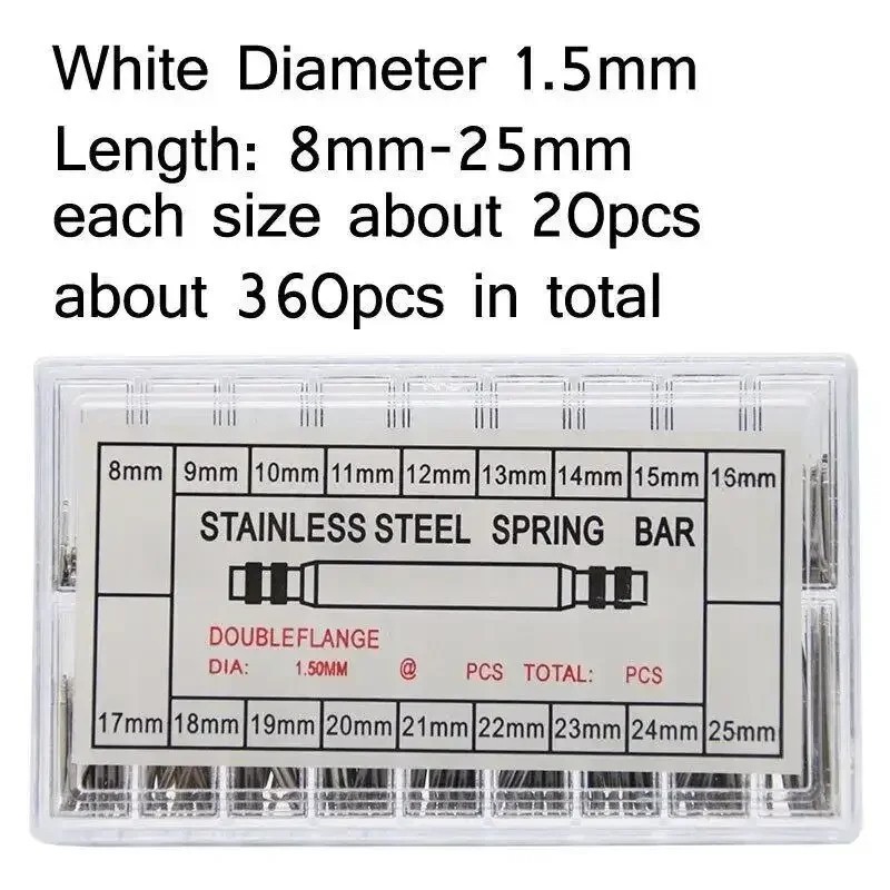 360Pcs Watch Spring Bars Pins Band Strap Link Repair Kit 8-25mm Remover Tool