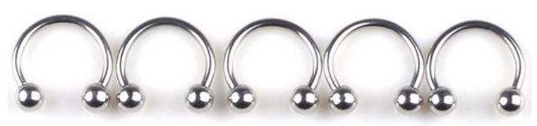 Set of 3 16-Gauge Horseshoe Rings 3 Sizes 8 10 & 12 mm Stainless Steel Nose Ear