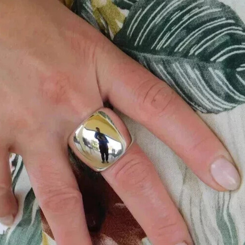 925 Sterling Silver, Solid Silver, Band Ring, Unisex, Wide Dome Ring