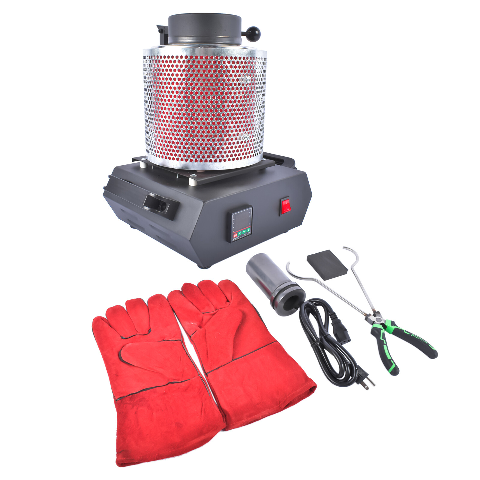 1100°C 1500W 110V Electric Gold Melting Furnace w/heat Shield for Selting Metals