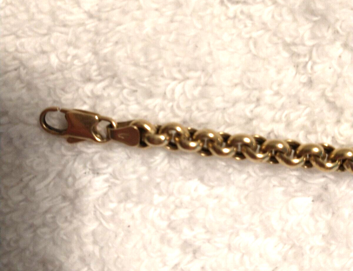 Vintage Italian Unoaerre Solid 18K Yellow Gold Cable Link Chain Bracelet