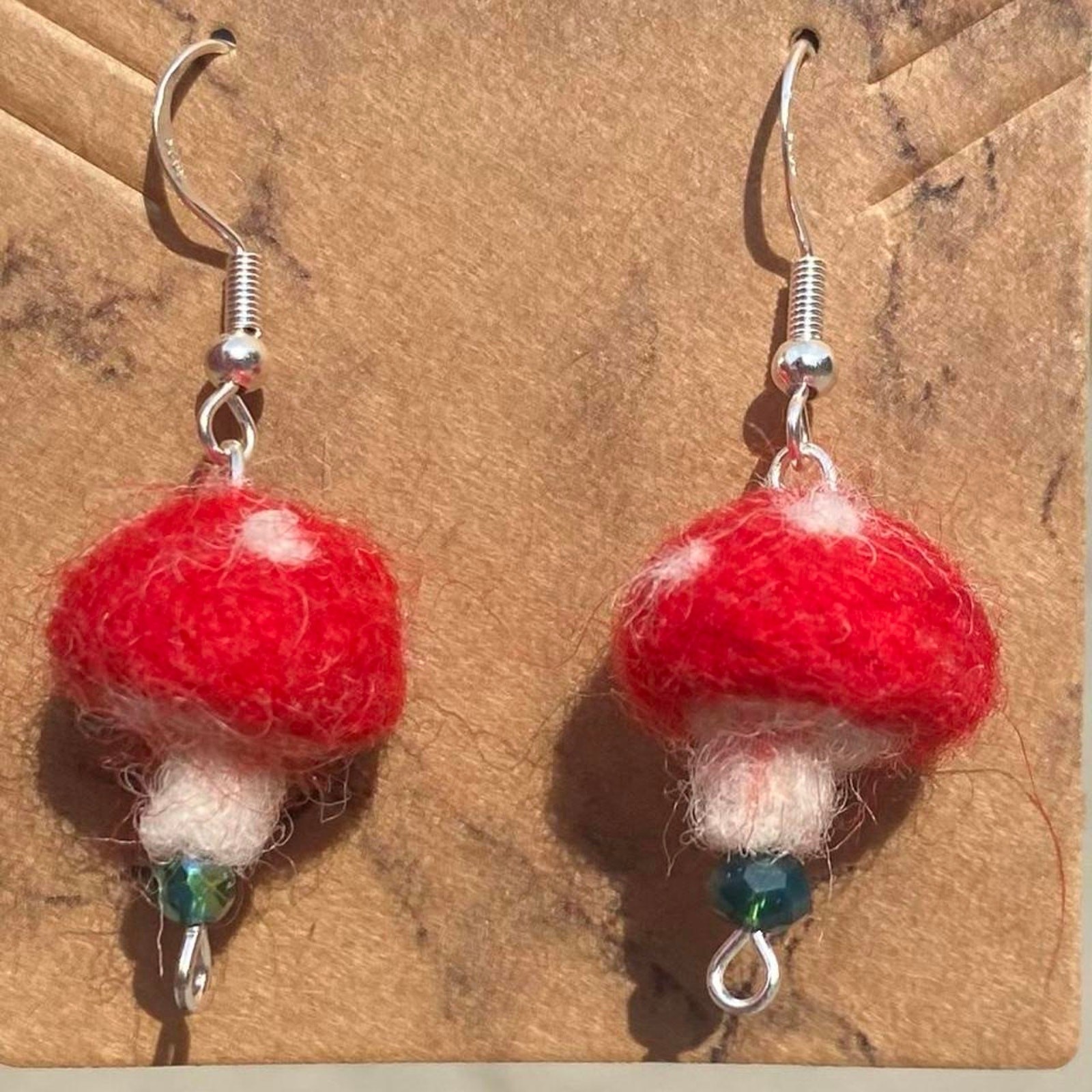Handmade Toadstool mushroom earrings