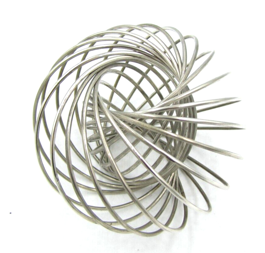 c.1990 Important Expanding GYROSCOPE & BALL BRACELET Solid Handcrafted Silver