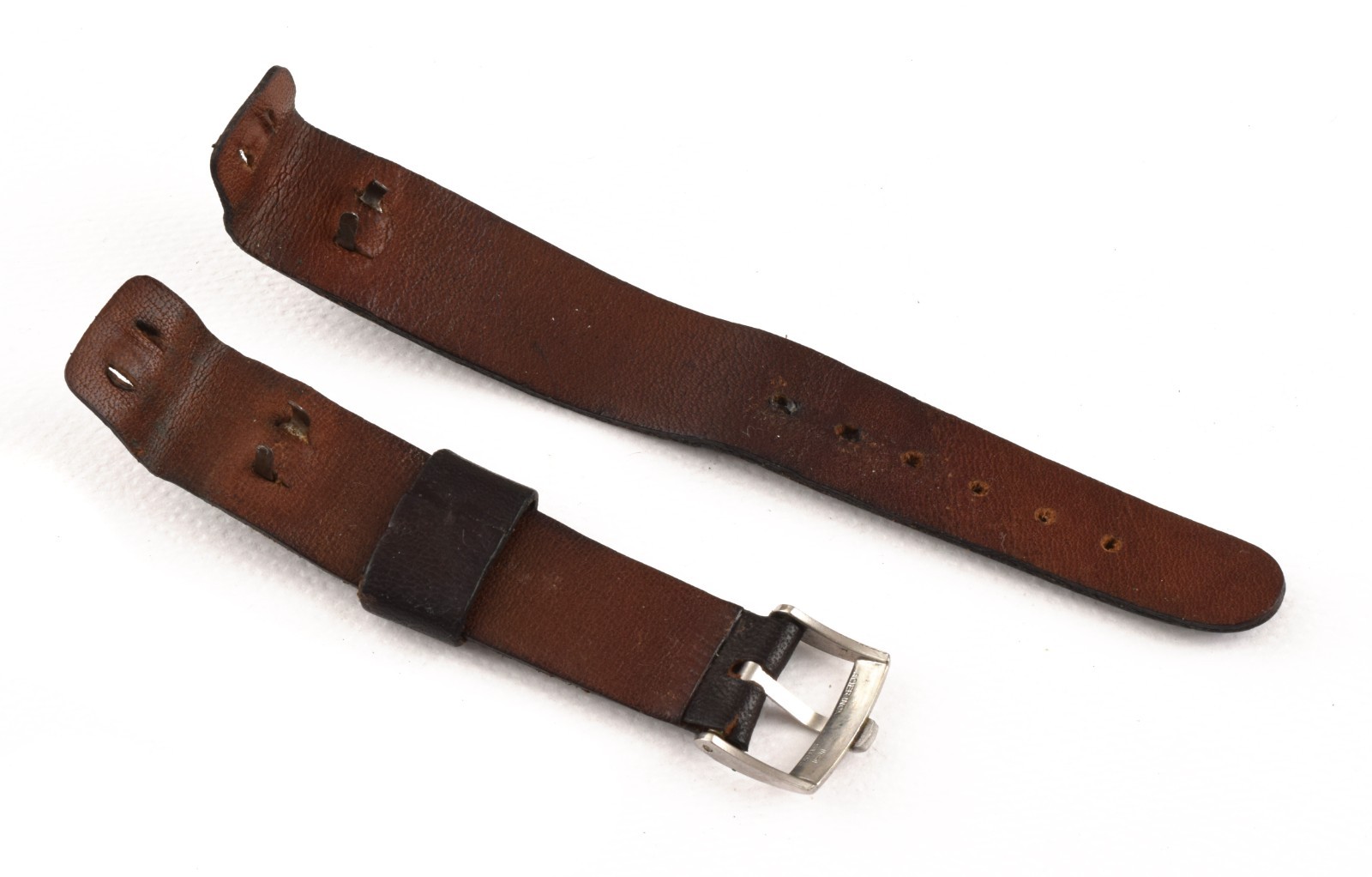 Vintage Ulysse Nardin leather strap for 18mm fixed lugs, with steel buckle (used