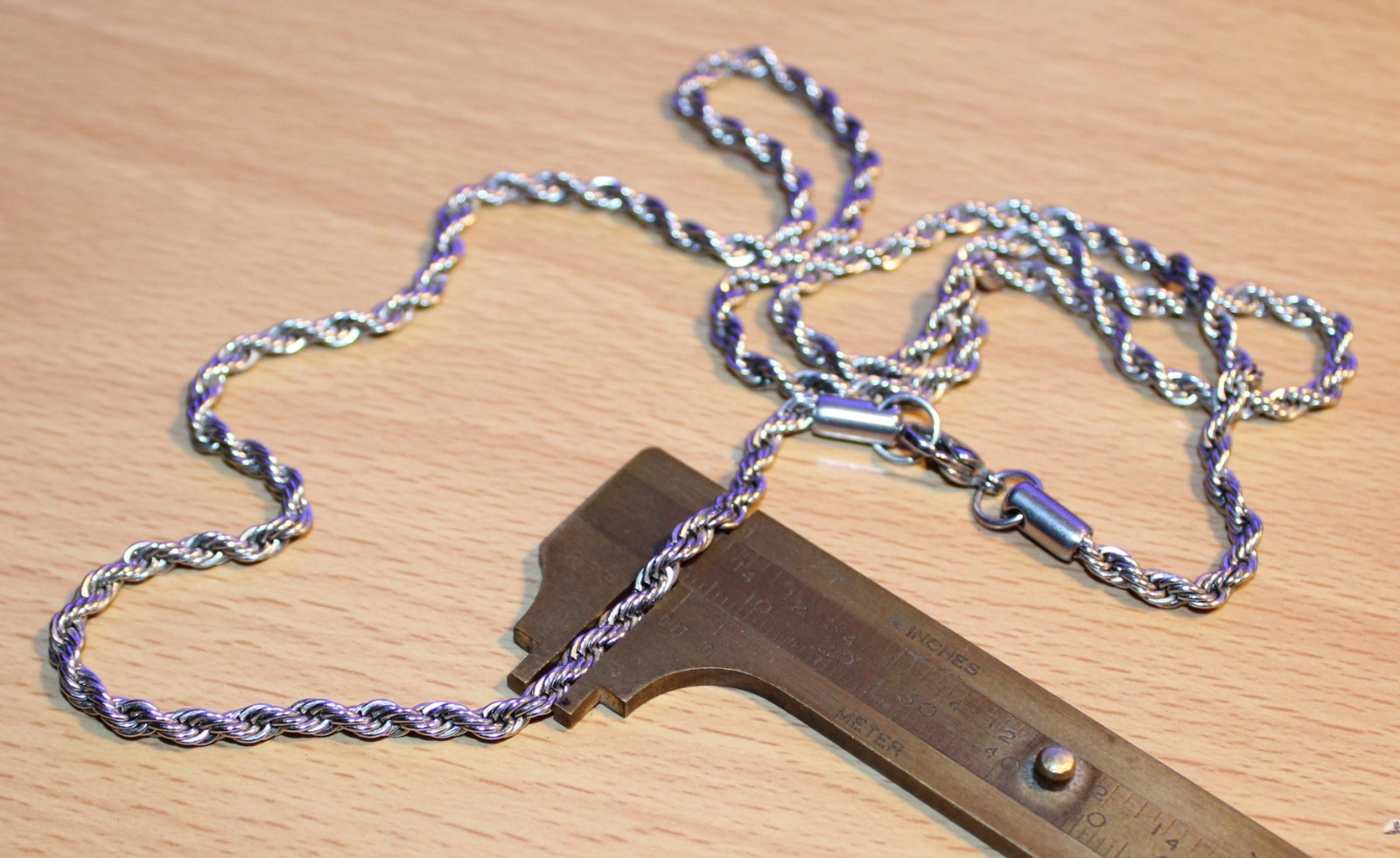 New Solid Stainless Steel 28.5″ Rope Chain Necklace 3.5 mm 25 Grams Total Weight