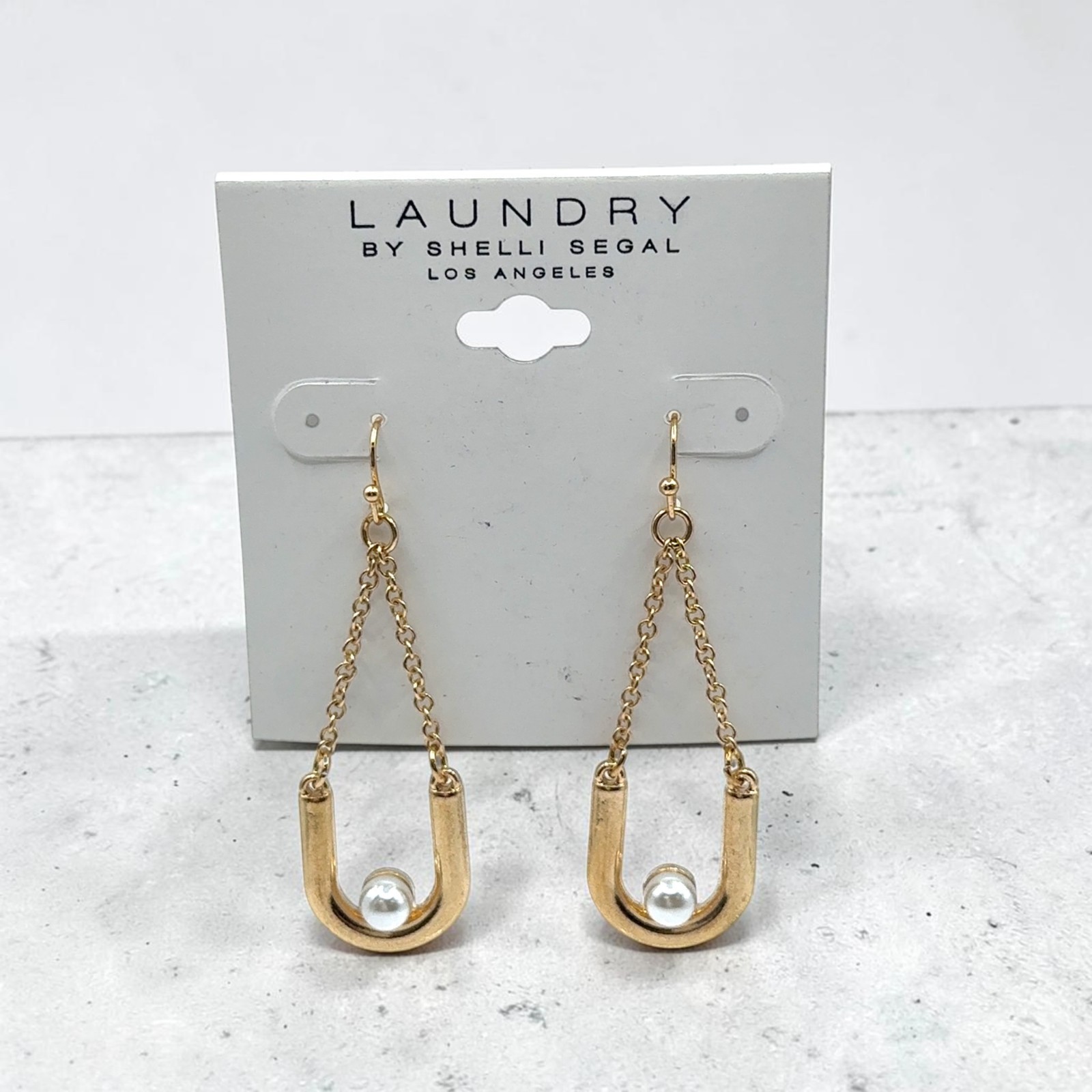 Laundry by Shelli Segal Gold-Tone Faux Pearl Dangle Earrings