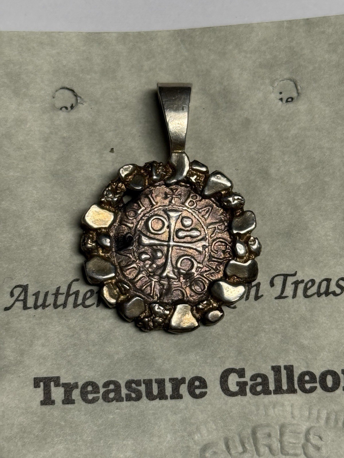 10k Gold Bezel w/ 1622 ATOCHA Shipwreck Treasure Galleon Silver by Mel Fisher