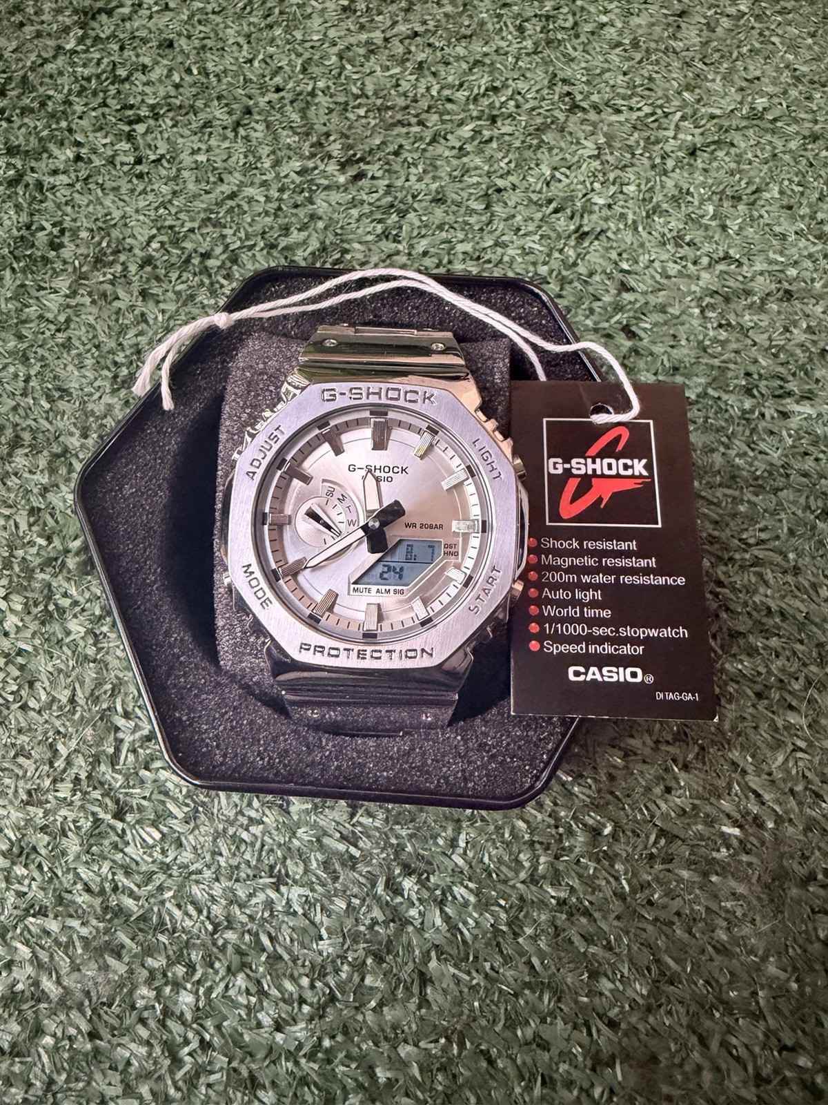 Casio G-Shock GM-B2100D-7A Full Metal Silver CasiOak White Dial Tough Solar