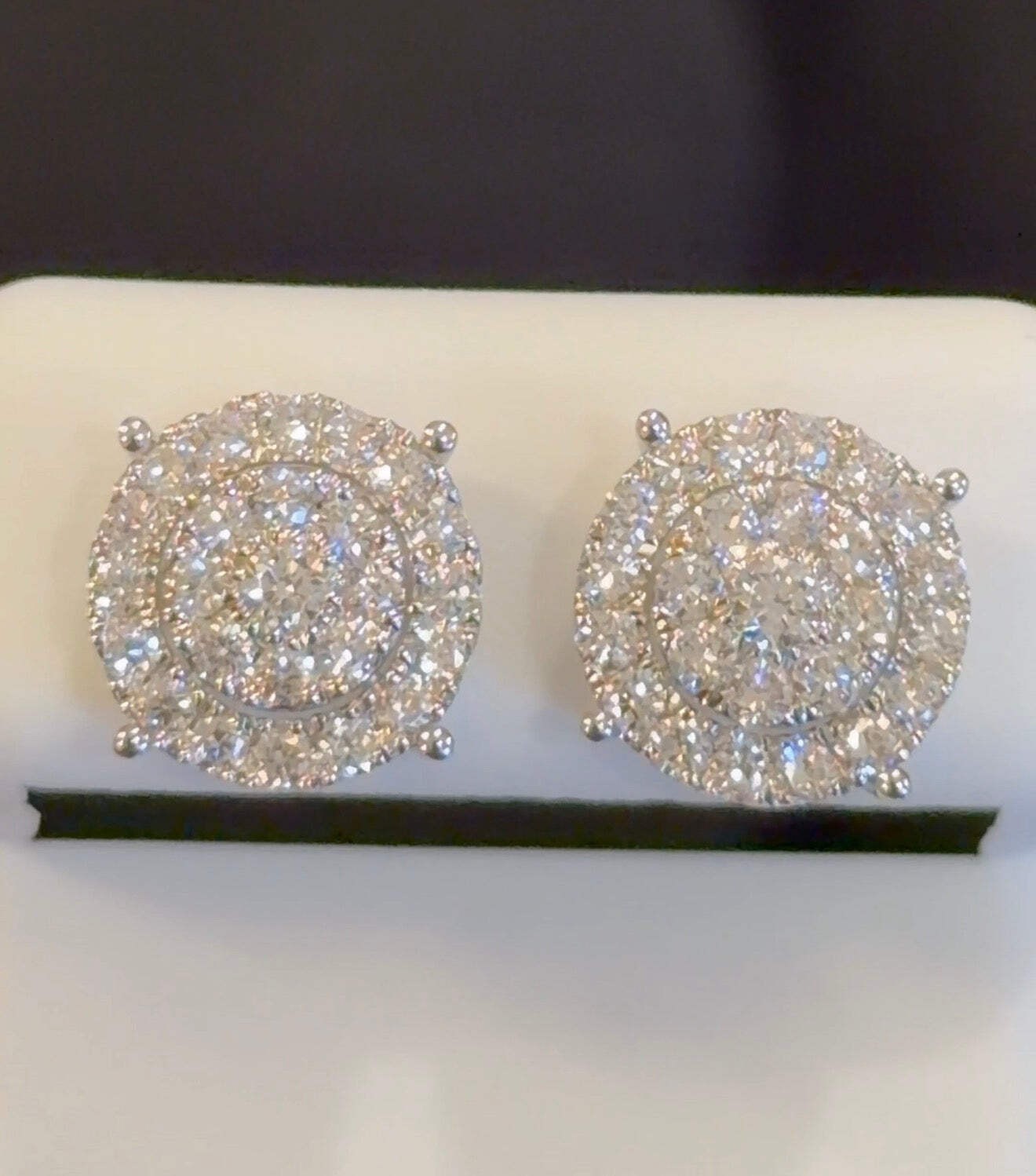 1.18 CARAT CERTIFIED LAB GROWN DIAMONDS 11 MM STERLING SILVER RHODIUM PLATED STU