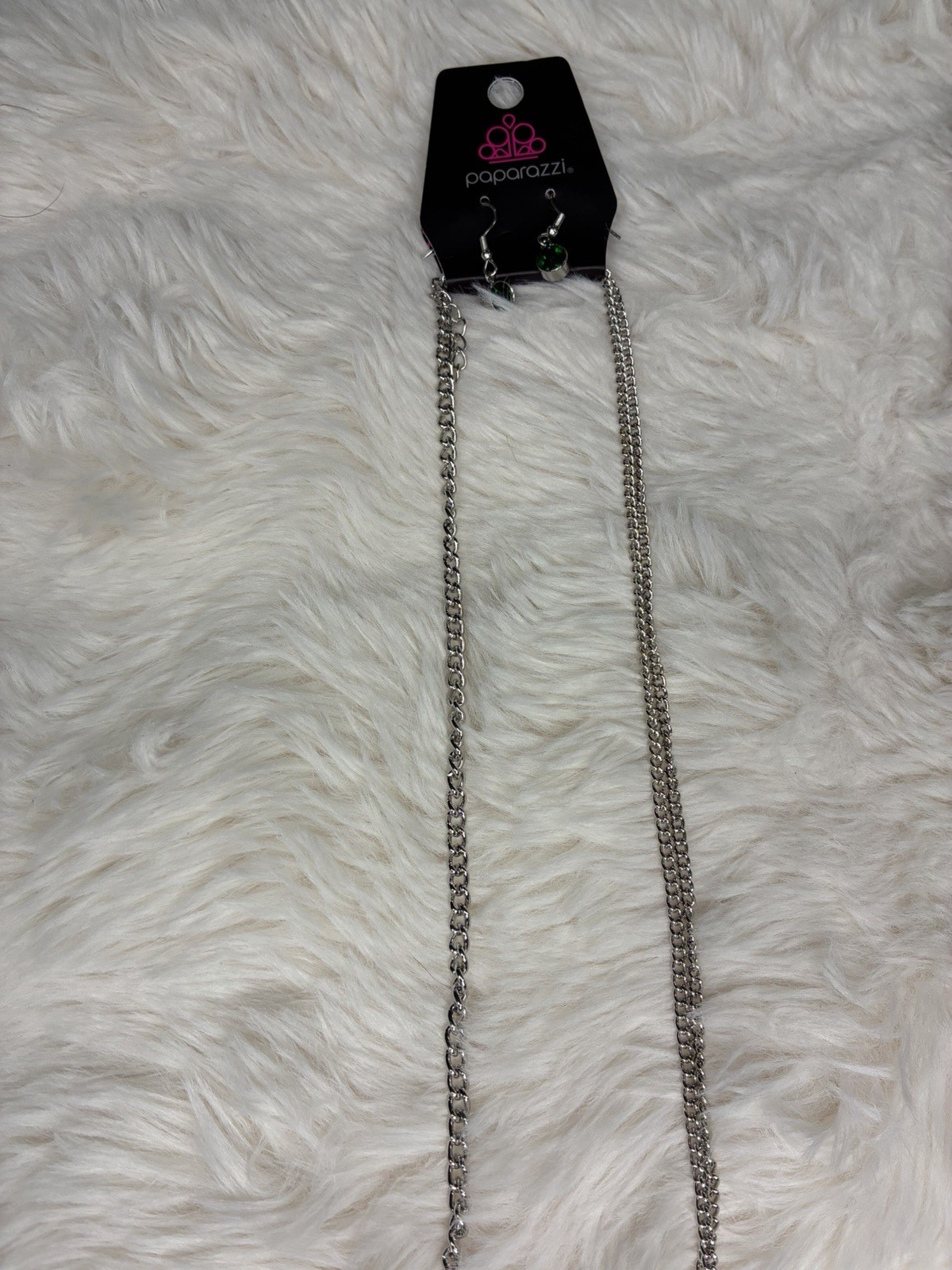 Paparazzi Silver Tone Cable Chain Beaded Necklace w/ Black Animal Charm, Adj