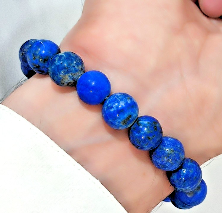 Top Quality Natural Beautiful Lapis Lazuli Gemstone Durable Elastic Bracelet