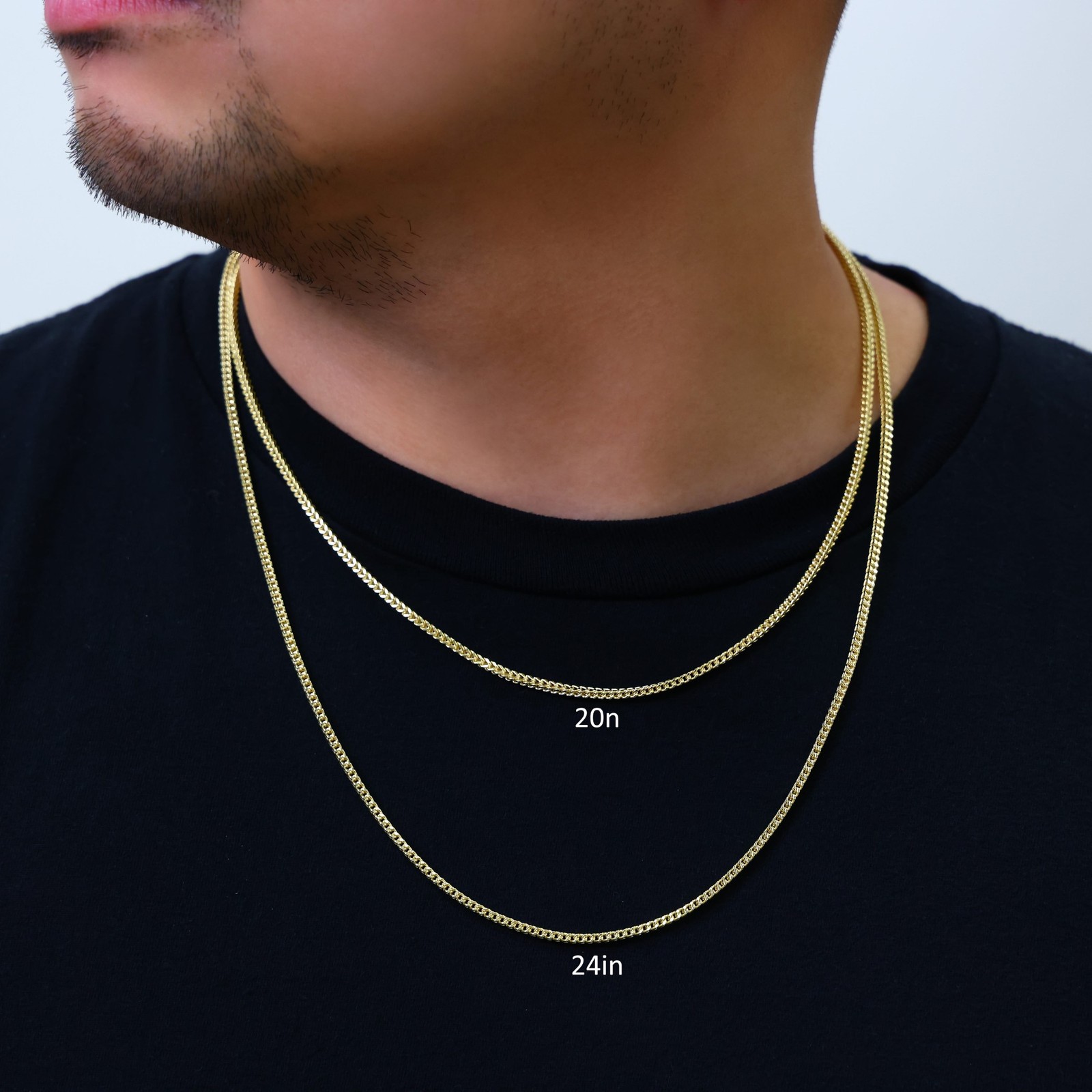 14K Yellow Gold 2.5mm Foxtail Wheat Box Franco Necklace Chain Mens Womens 22″