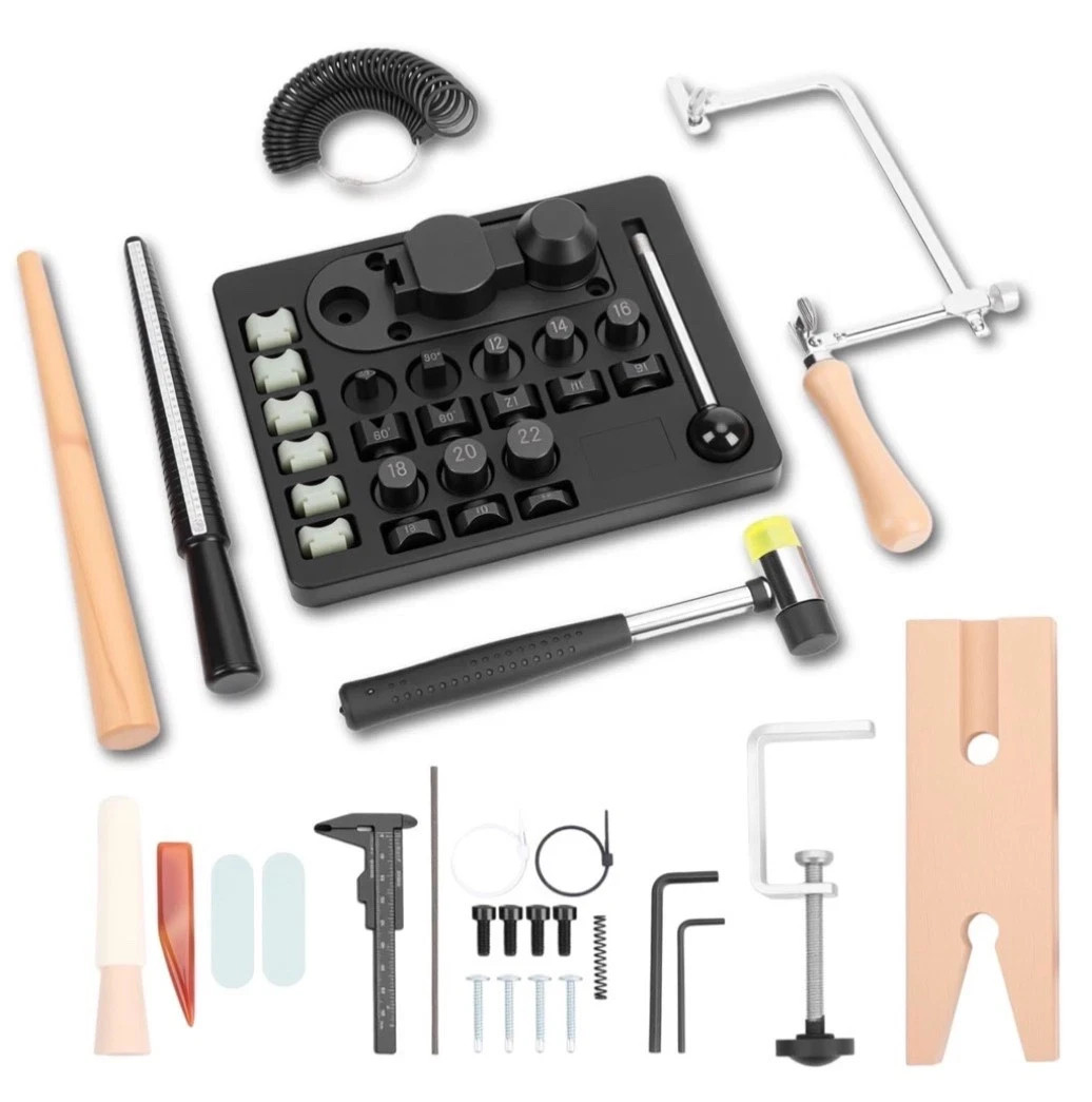 WODHMIEY Ring Bender Kit with 6 Nylon & 8 Steel Dies Multi-Size Adjustable