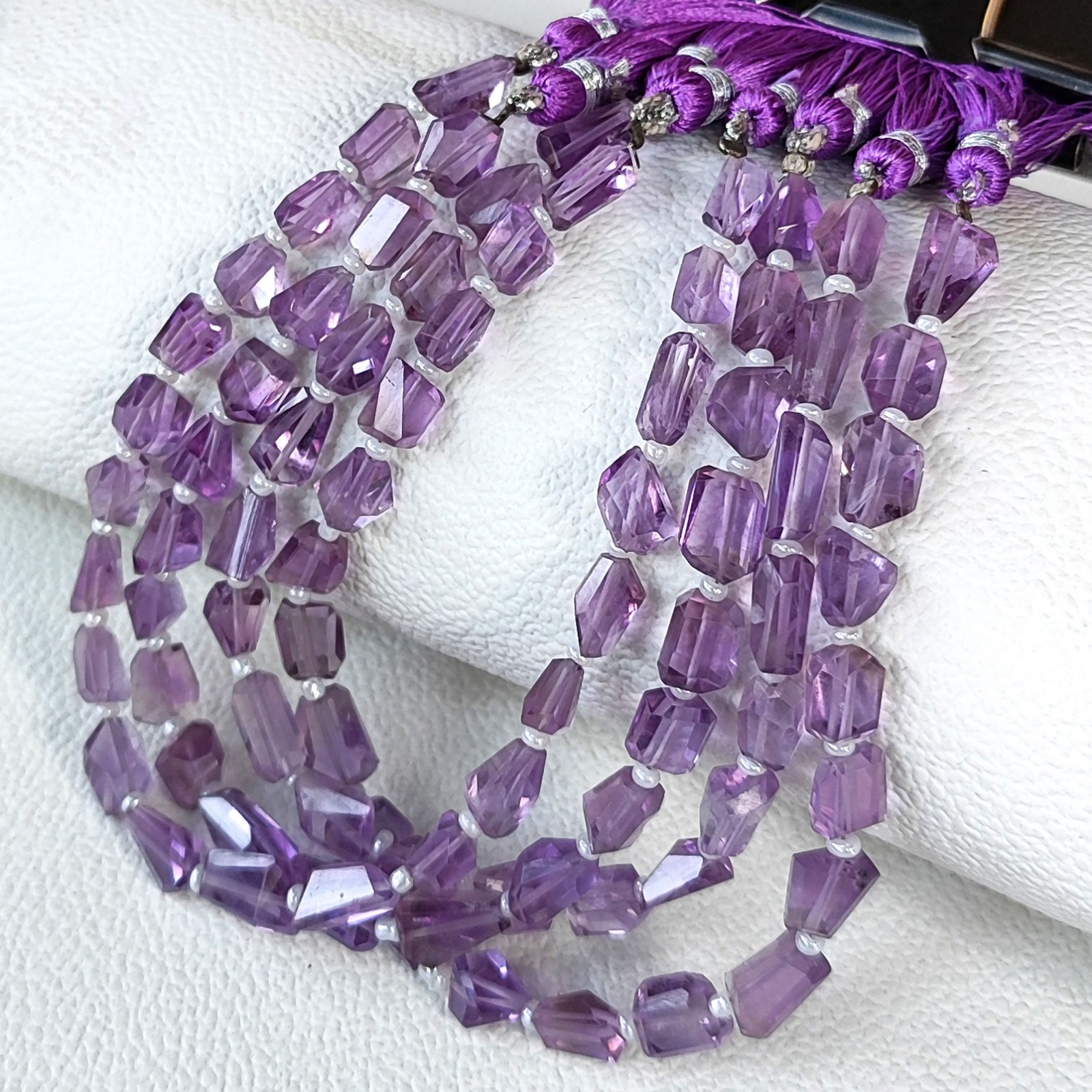 Amethyst Gemstone Faceted Nugget Beads Strand 7-10 mm Brazil 8″ Jewelry Making