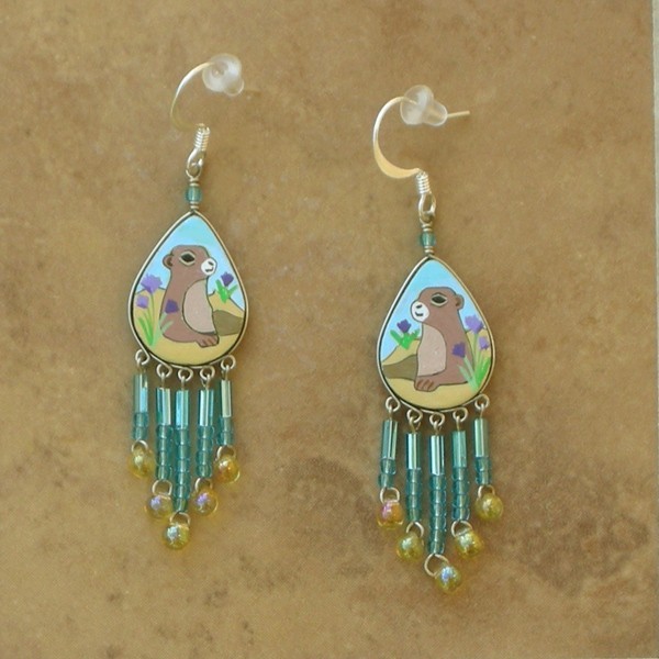 Artisan Painted & Beaded Prairie Dog Earrings – Fair Trade Peruvian Jewelry