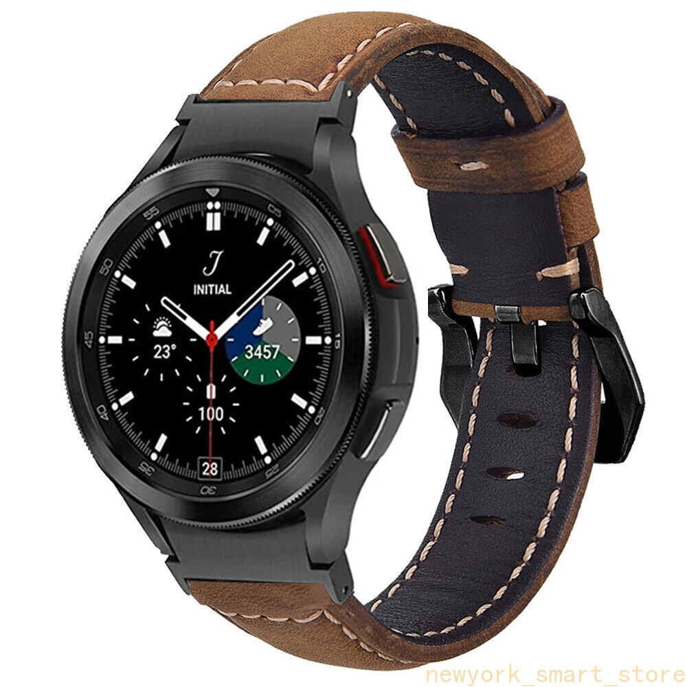No Gaps Leather Strap Watch Band For Samsung Galaxy Watch 4 5 6 7 40 44mm 43/47M