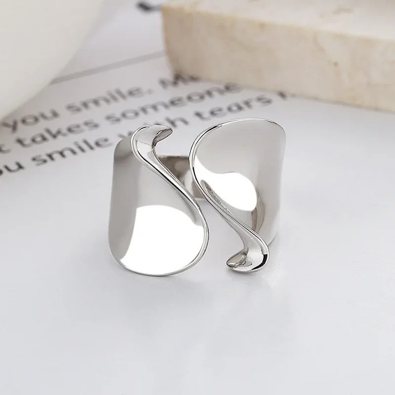 925 Sterling Silver Couple Ring Minimalist Adjustable Jewelry