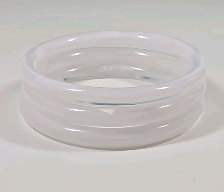 Acrylic Lucite Translucent Marbled Clear White Stackable Bracelet Lot of 3