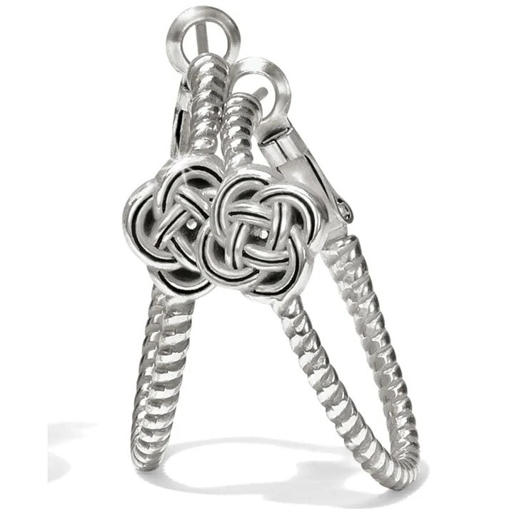 NWTag Brighton INTERLOK KNOT ROPE Lever Back Silver Earrings MSRP $44