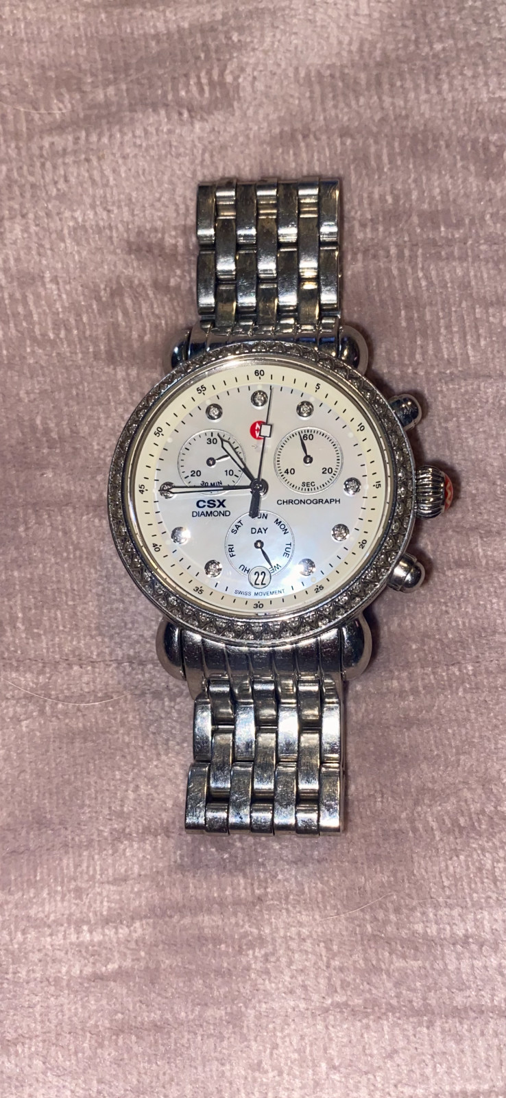 Michele CSX MW03M01A0146 Diamond Bezel Mother of Pearl Swiss Quartz Watch