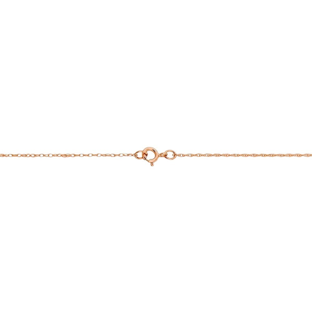 14K Solid Rose Gold .85mm Loose Rope Chain With Spring Ring Lock -18 inches