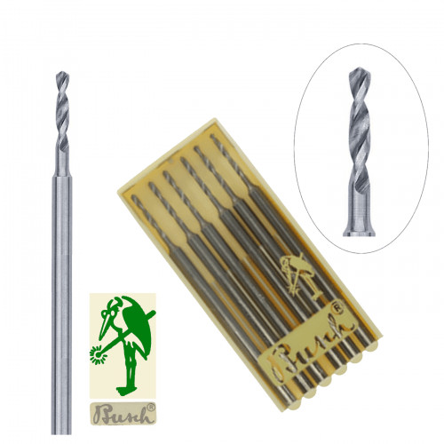 Busch Twist Drill Bur Fig 77 Jewelry Bur Size 005 – 0.50mm Jewelers Pack of 6