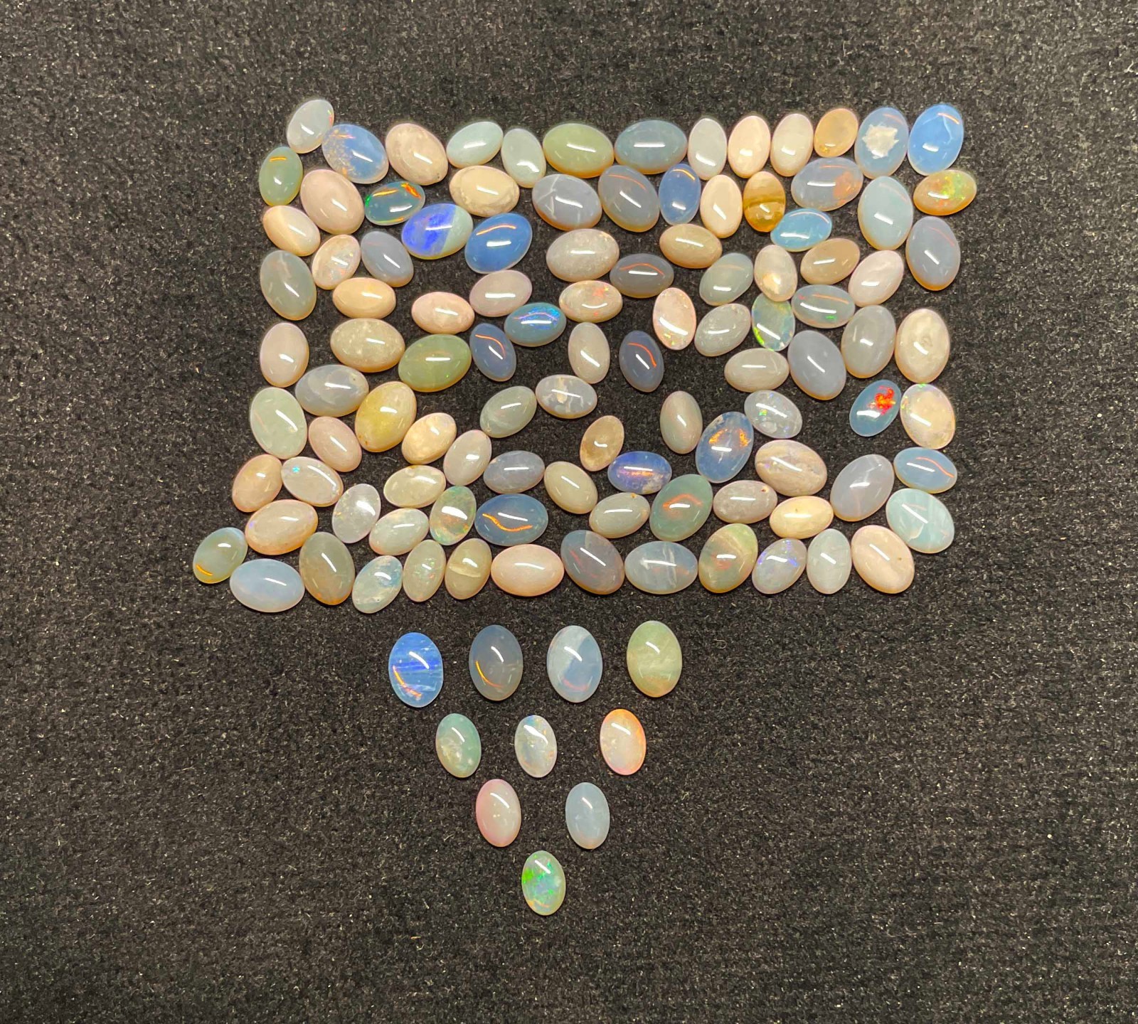 Natural Australian Opal Oval Cabochon Loose Gemstone Lot 30 Pcs 4*6-5*7 MM 10 CT