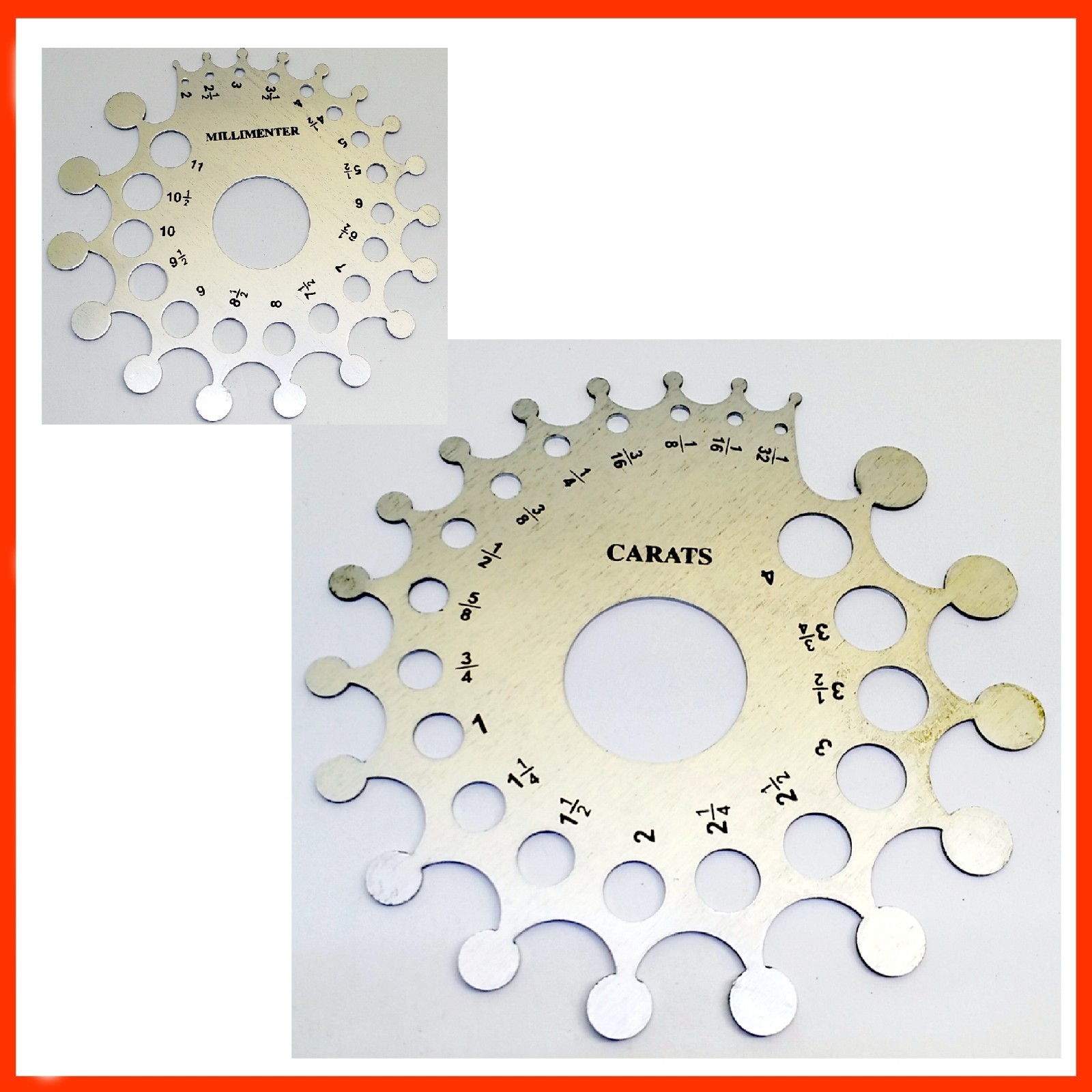Diamond Gauge Baker Weight Estimator Carat MM Size Aluminum Mounting Gauge