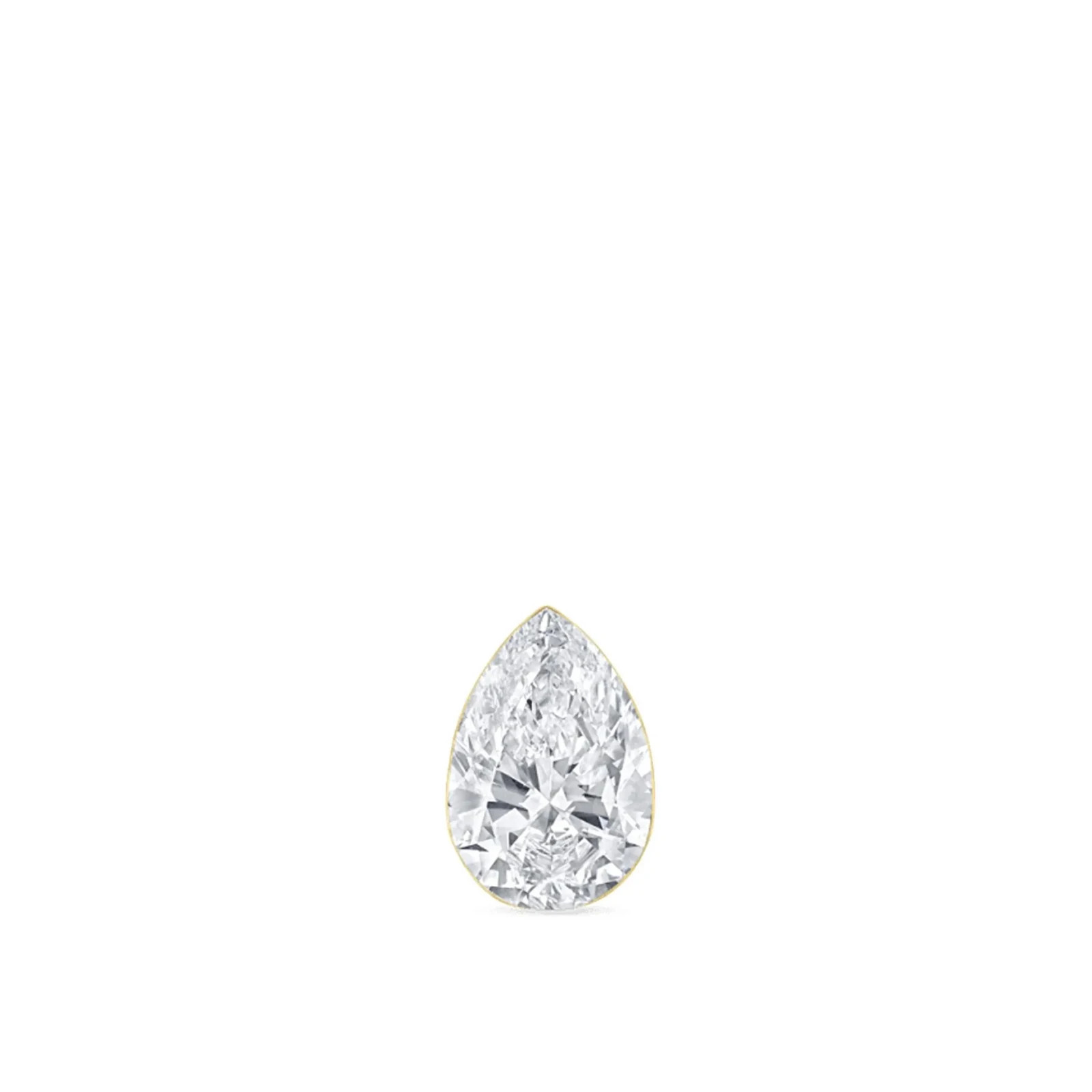 925 Sterling Silver Pear Moissanite Flat Back Helix Stud Earring