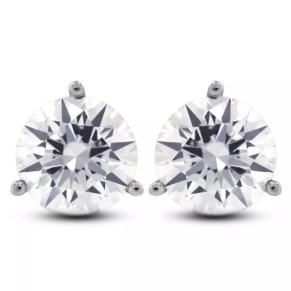 Solid 14K White Gold Stud Earrings Classic 1.11 CT Round Natural Diamond F SI1