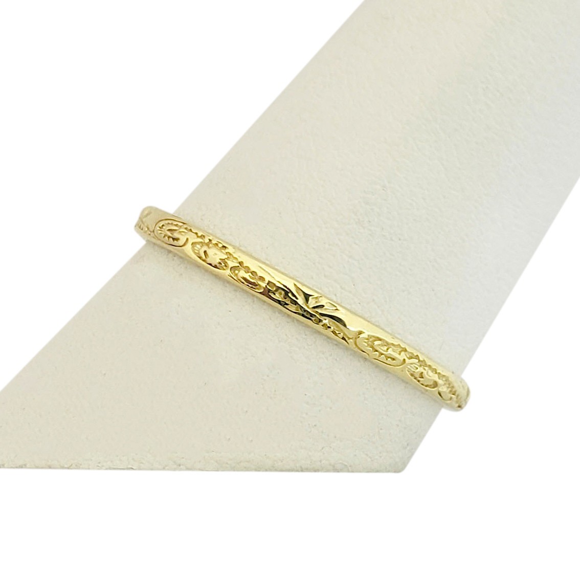 Solid 10K Women’s Yellow Gold Engraved Hawaiian Scroll Ring 2mm Midi Size 1 – 12