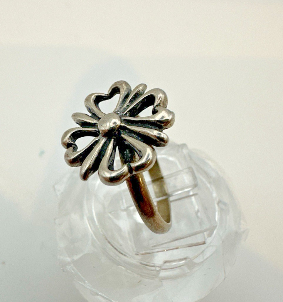 Vintage Mexico .925 Sterling Silver Heart, Clover, Ring Size 8