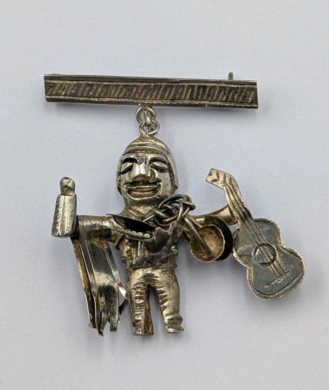 Vtg 900 – 925 Silver Peru Ekeko Talisman Good Luck Mid Century Unisex Pin Brooch