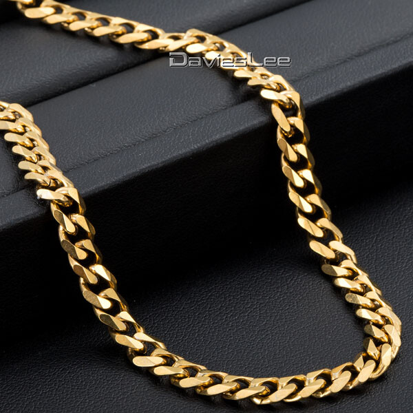 3/5/7/MM Stainless Steel Silver/Black/Gold Plated Cuban Curb Necklace Chain