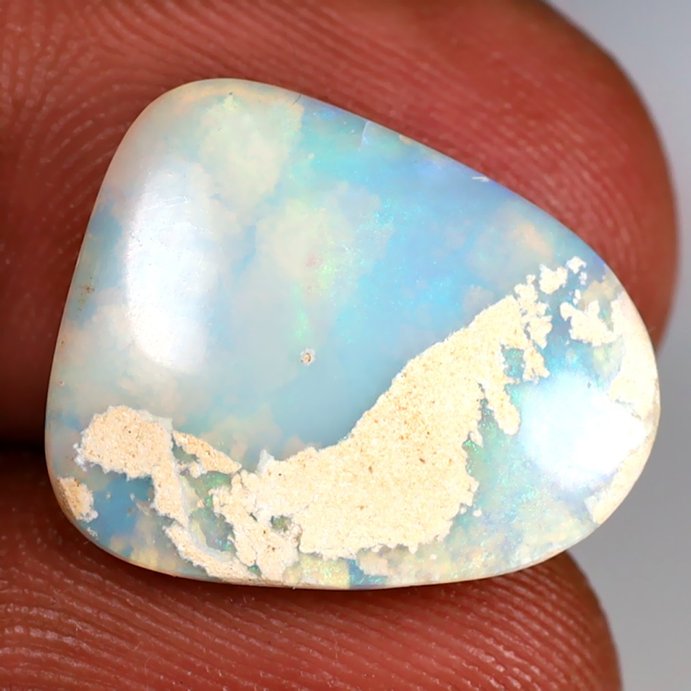 5.20 ct Fancy Shape (16 x 14 mm) Multi Color Australian Koroit Boulder Opal