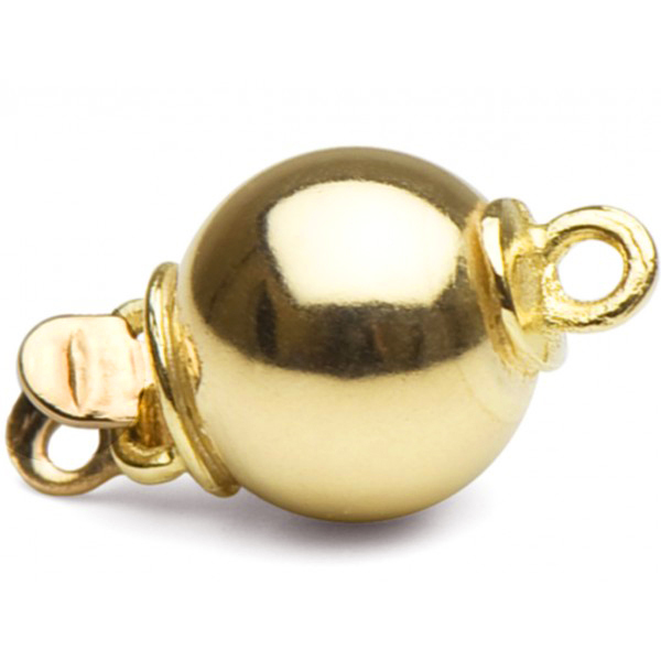 One lovely 14K yellow/white gold ball clasp