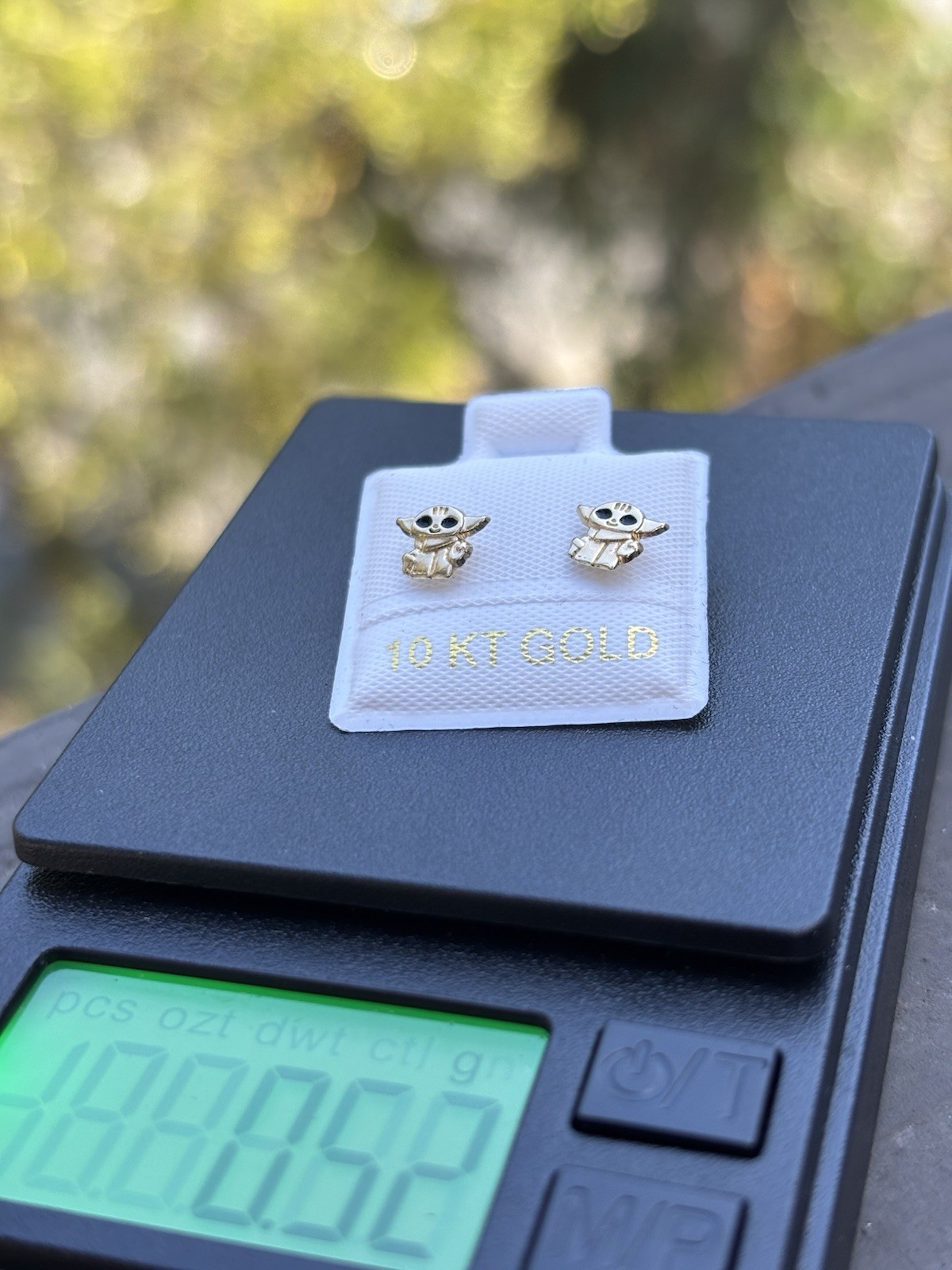 10K Yellow Gold Owl Stud Earrings No Stone Butterfly Back Lobe
