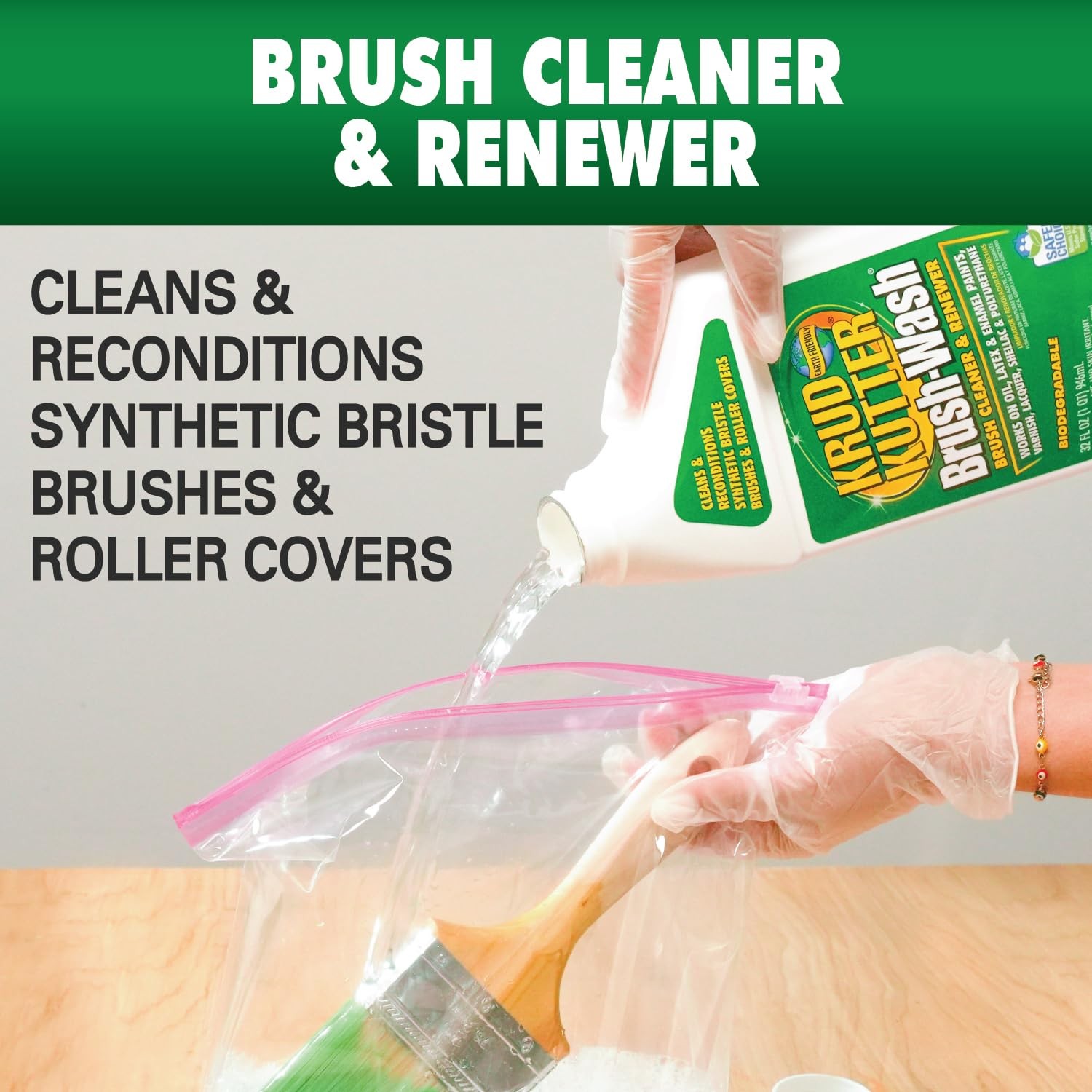 Krud Kutter Brush-Wash Cleaner and Renewer, 32 32 Fl Oz (Pack of 1), Clear