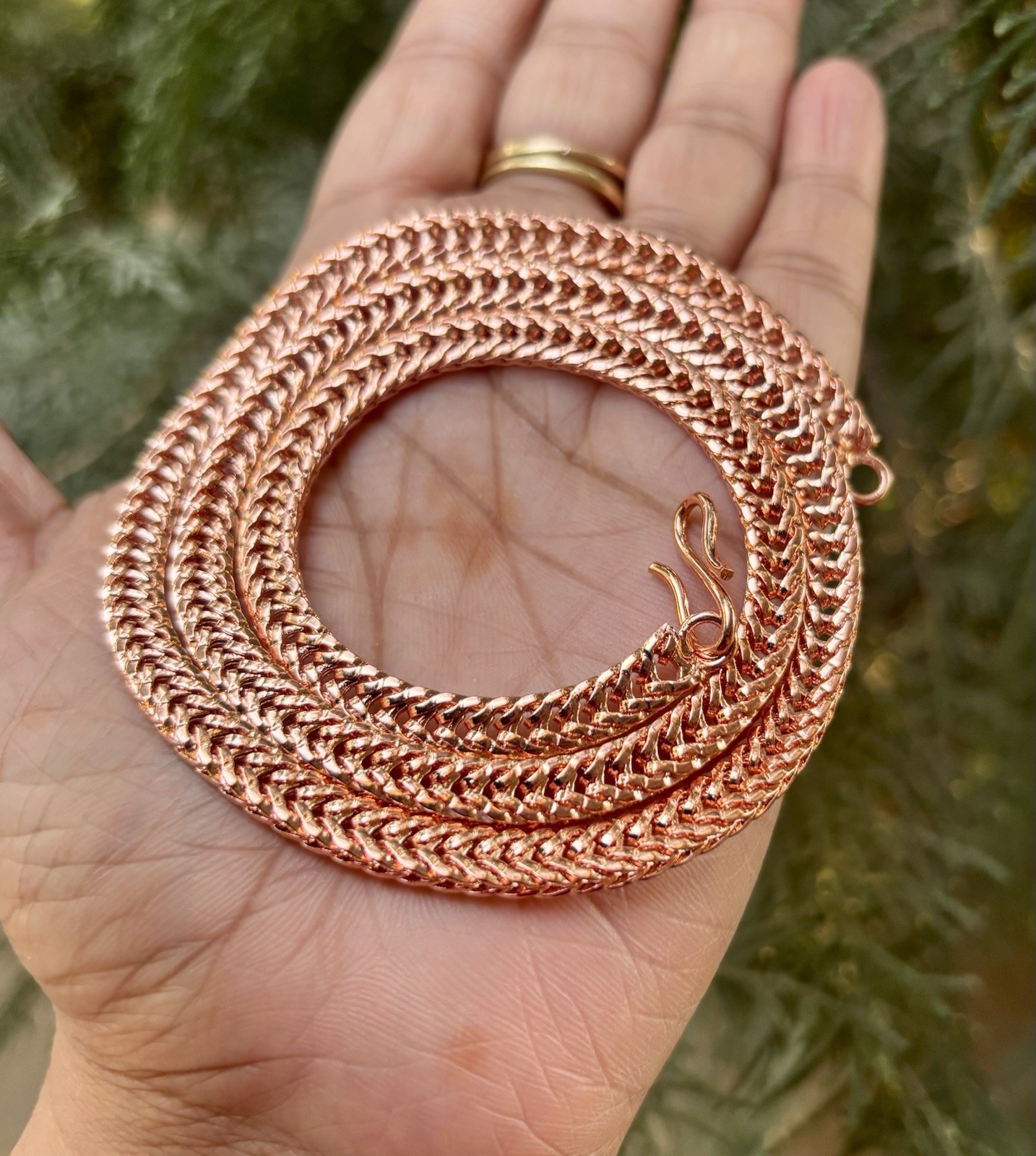 28 inch Pure Copper Franco V Chain Necklace, Healing Copper Jewelry, Spiritual