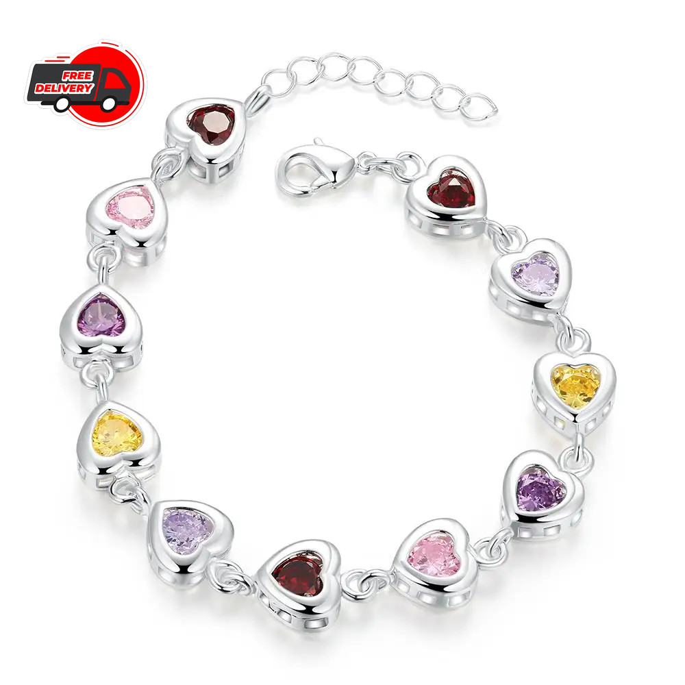 925 Sterling Silver Charm Glossy Bead Bangle Women’s Fashion Bracelet Jewelry