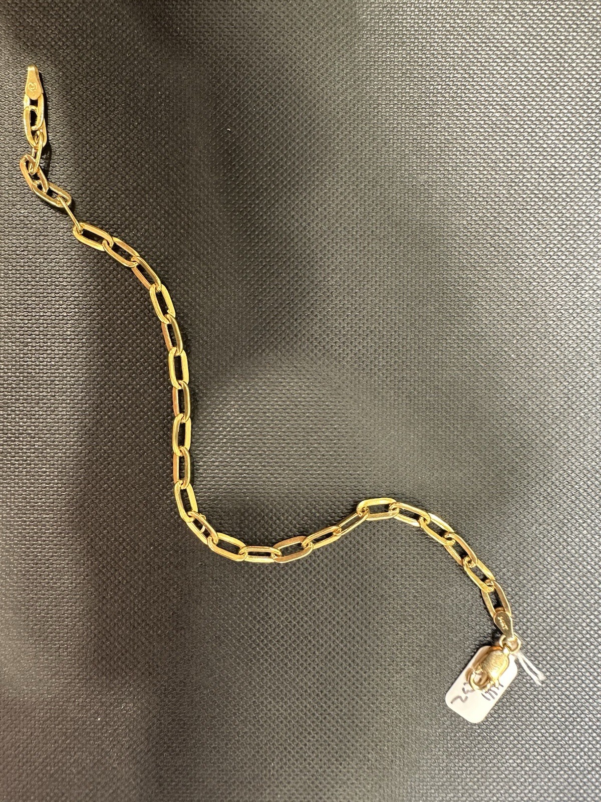 14K Yellow Gold Paperclip Link Chain Bracelet, Lobster Clasp, Fine Jewelry