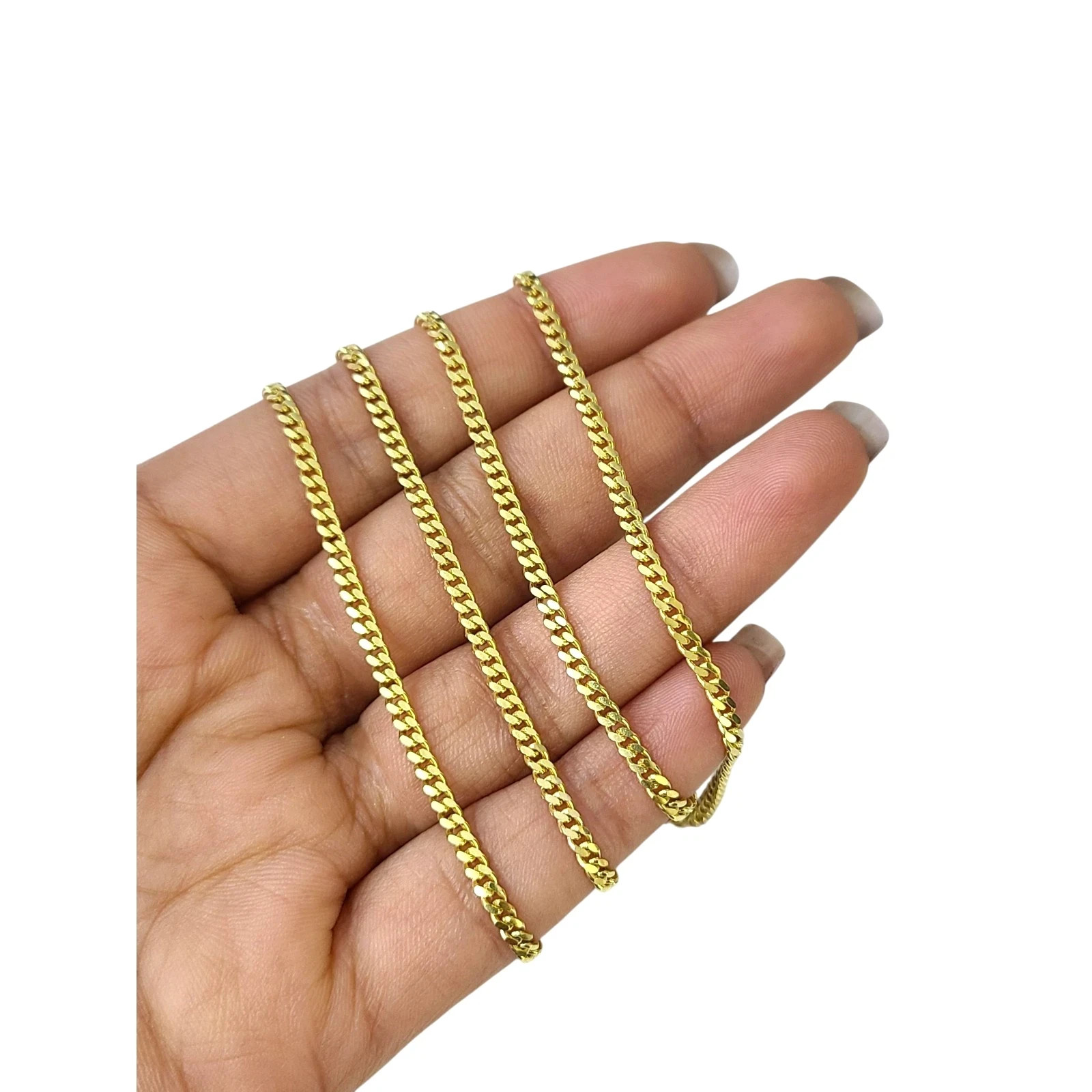 10k Solid Gold Miami Cuban Chain 2mm 3mm 4mm 5mm 18 20 22 24 inch Men Women