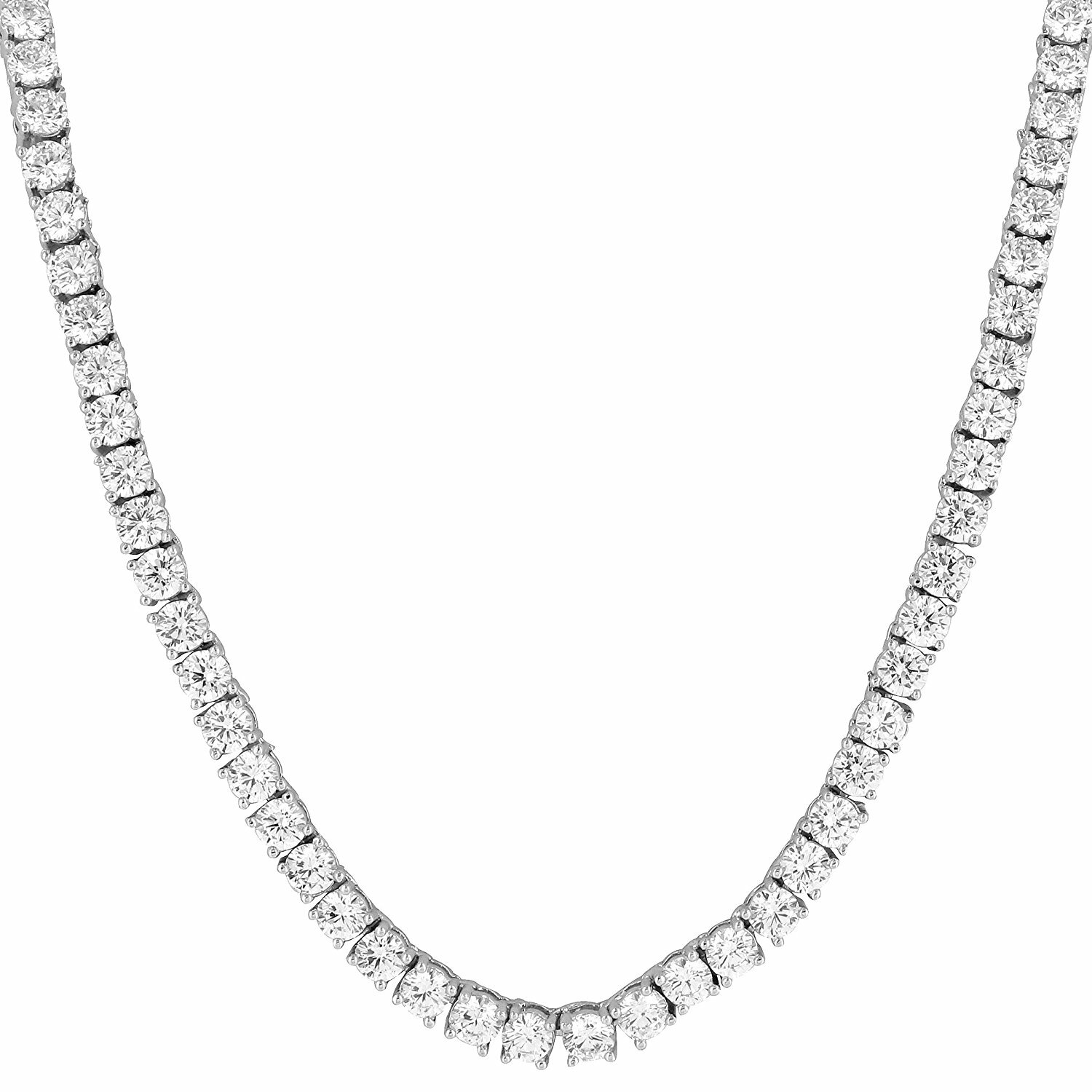 925 Sterling Silver 2mm 3mm 4mm 5mm Round Cut CZ Tennis Chain Necklace Bracelet