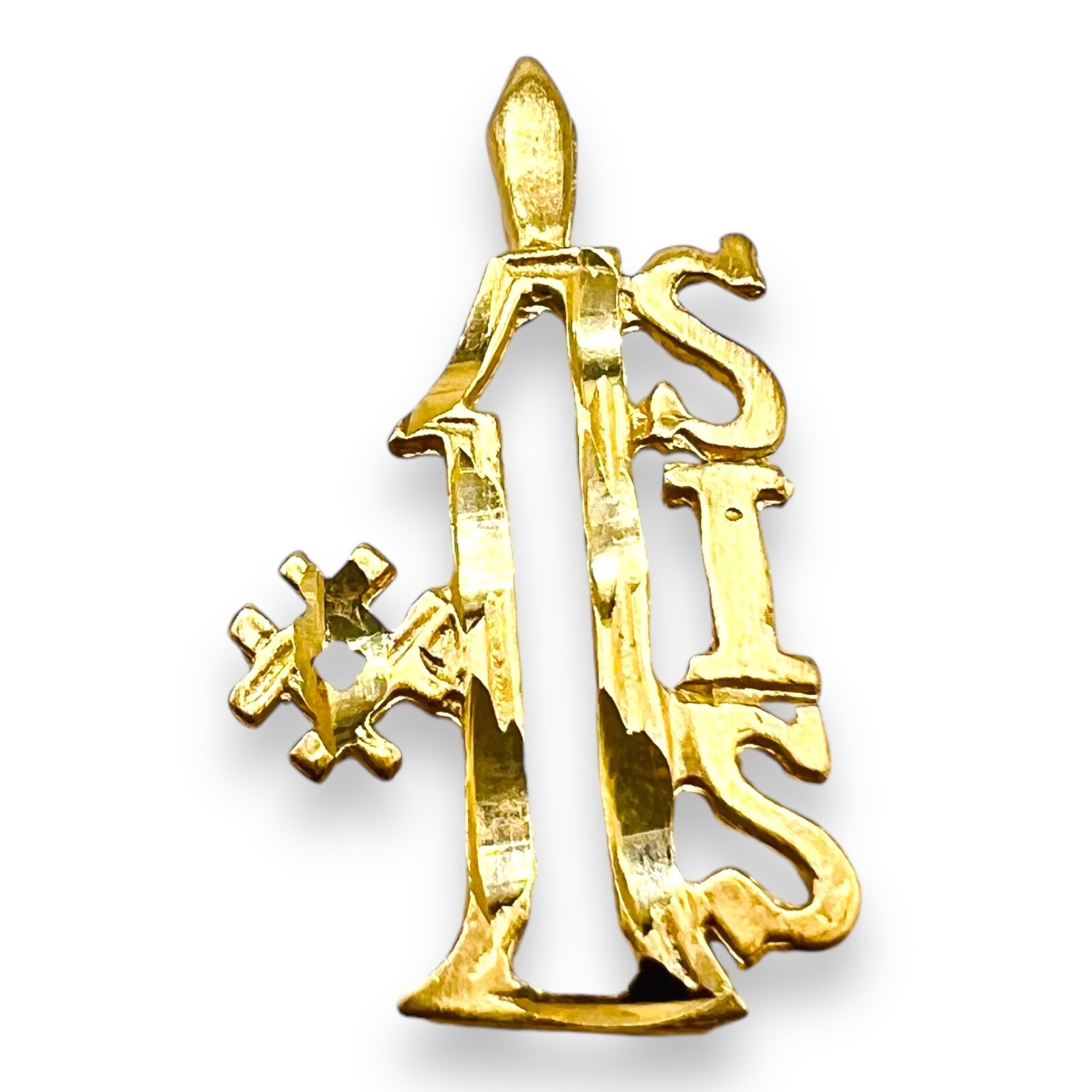 # 1 One Sister Sis 14k Yellow Gold Charm Pendant 0.55g