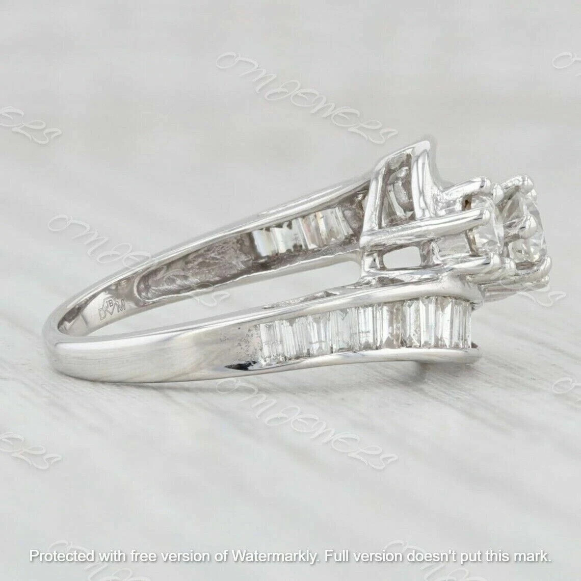2Ct Lab-Created Diamond Solitaire With Accents Engagement Ring 14K White Gold Fn